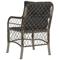 Tuinstoelen 2 st met kussens poly rattan grijs - thumbnail