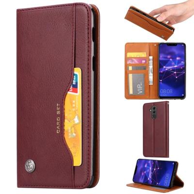 Knead huidtextuur horizontaal Flip lederen case voor Huawei mate 20 lite met foto frame & houder & kaartsleuven & portemonnee (wijn rood)
