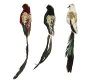 Vogel pes fluweel l4b5h28 cm a3 Decoris - Decoris - thumbnail