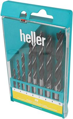 Heller 205241 Hout-spiraalboorset 8-delig 3 mm, 4 mm, 5 mm, 6 mm, 7 mm, 8 mm, 9 mm, 10 mm Cilinderschacht 1 set(s)