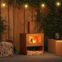 Vuurkorf Bruin 60 x 40 x 96 cm Cortenstaal - thumbnail