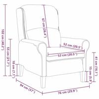Fauteuil Donkergeel 76 x 94 x 102 cm Stof - thumbnail