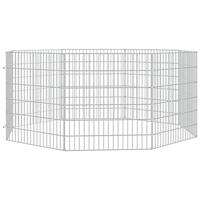 Konijnenkooi met 8 panelen 54x60 cm gegalvaniseerd ijzer - thumbnail