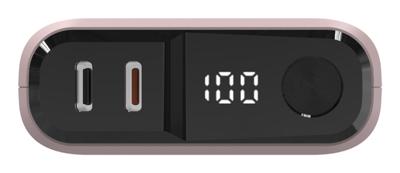 RealPower REALPOWER PB-10000 C Powerbank 10000 mAh USB PD USB-C (met Power Delivery) Roze Statusweergave