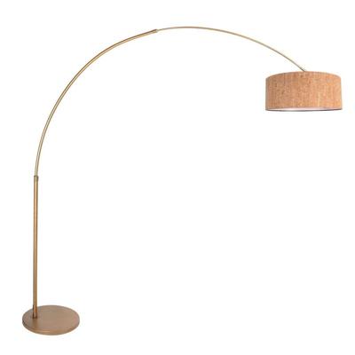 Steinhauer Bronzen vloerlampSparkled Light met kurk kap Ø50cm - 4335BR