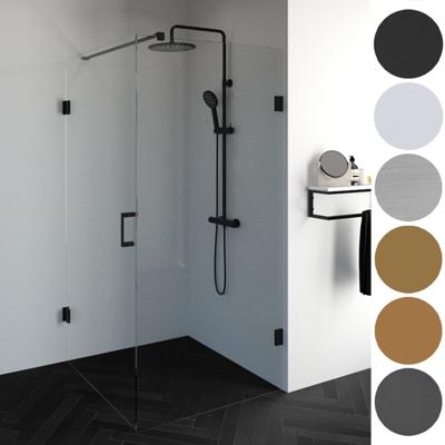 Douchecabine Compleet Just Creating 2-Delig Profielloos 140x90 cm Goud Sanitop Douchecabine Compleet Just Creating 2-Delig Profielloos 140x90 cm Goud Sanitop