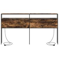 Opberghoofdbord met plank Gerookt eiken 200 cm Bewerkt hout - thumbnail