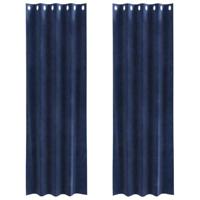 VidaXL Verduisterende gordijnen 2 pcs donkerblauw 140 x 245 cm fluweel - thumbnail