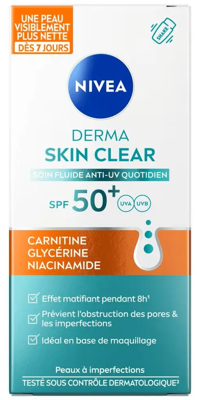 Nivea Derma Skin Clear SPF50+ Zon Fluide Nivea Derma Skin Clear SPF50+ Zon Fluide