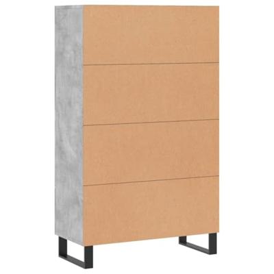 Hoge kast 69,5x31x115 cm bewerkt hout betongrijs Hoge kast 69,5x31x115 cm bewerkt hout betongrijs