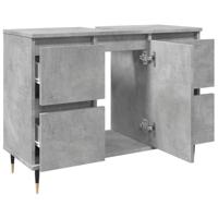 Badkamerkast 80x33x60 cm bewerkt hout betongrijs - thumbnail