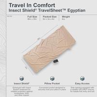 Cocoon Travel Sheet Insect Shield Egyptian Cotton Lakenzak Sand - thumbnail