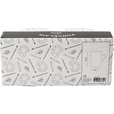Creativ Company Mokken, h: 10 cm, d 7,4 cm, wit, 2 stuk/ 1 doos