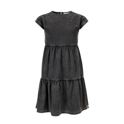 LOOXS little A-lijn jurk met volant donkergrijs