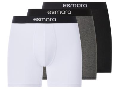 esmara Men Set van 3 heren boxers (Zwart/grijs/wit, L)
