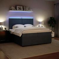 Boxspring met matras fluweel donkergrijs 200x200 cm - thumbnail