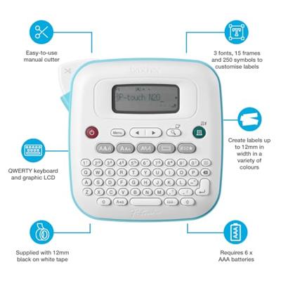 Labelprinter brother ptouch btag ptn20 wit | 3 stuks
