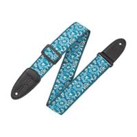 Levys Leathers M8AS-BLU geweven gitaarband met print - blauw - thumbnail