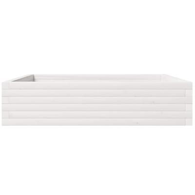 VidaXL Plantenbak 100x100x23 cm massief grenenhout wit