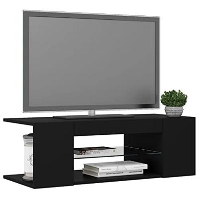 VidaXL Tv-meubel met led-verlichting 90x39x30 cm zwart