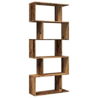 Kamerscherm / boekenkast 5-laags 70x24x161 cm hout oud hout - thumbnail