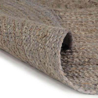 VidaXL Vloerkleed handgemaakt rond 240 cm jute grijs