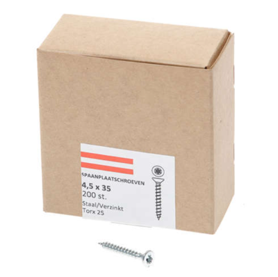 Hoenderdaal Spaanplaatschroef Vz Pk Torx TX25 4.5X35 | 200 stuks - 0206.01.33401