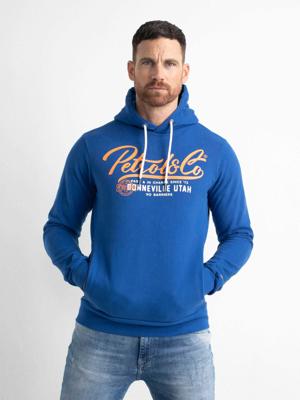 50% korting - Petrol Industries Heren Hoodie met logoartwork Blauw - S