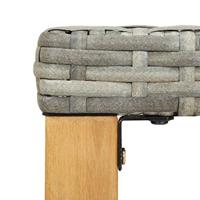 Tuinbank 120 cm poly rattan en massief acaciahout grijs - thumbnail