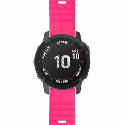 By Qubix - Siliconen bandje - Roze - Compatible met Garmin Tactix 8-51mm - Compatible Garmin bandje