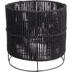 Gusta windlicht zwart 20 cm | 4 stuks