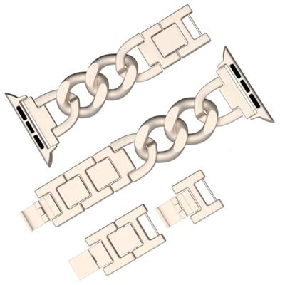 Metalen quick-release ketting band - Sterrenlicht / starlight - Geschikt voor Apple watch 38mm / 40mm / 41mm / 42mm