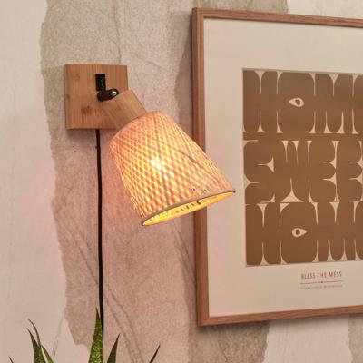 GOOD&MOJO Wandlamp 'Java' Bamboe, kleur Naturel/Zwart