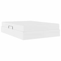 Opbergbed met matras met matras Wit 140 x 200 cm Nep Leer - thumbnail