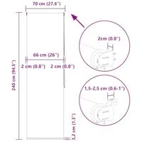 VidaXL Doucherolgordijn 70x240 cm stofbreedte 66 cm - thumbnail