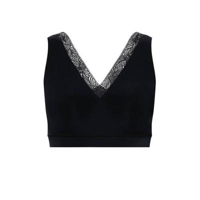 Bralette kanten top met vulling - Soft Stretch - Dames naadloze Bh top - Brede bandjes