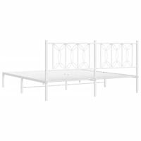 Bedframe met hoofdbord metaal wit 183x213 cm - thumbnail
