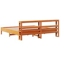 Bedframe zonder matras massief grenenhout wasbruin 180x200 cm - thumbnail
