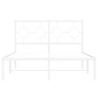 Bedframe met hoofdbord metaal wit 120x200 cm - thumbnail