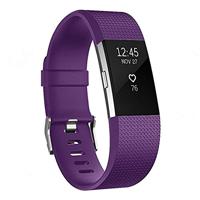 By Qubix - Compatible met Fitbit Charge 2 sportbandje - Maat: Large - Paars - Compatible fitbit bandje - thumbnail