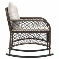 Tuinschommelstoel met kussens poly rattan bruin - thumbnail