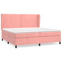 Boxspring met matras fluweel roze 200x200 cm - thumbnail
