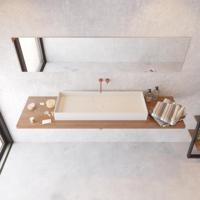 Opbouw Waskom Ideavit Solidjoy 100x37,5x11 cm Solid Surface Mat Wit - thumbnail