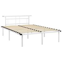 vidaXL Bedframe metaal wit 160x200 cm - thumbnail