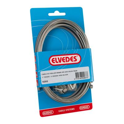 Elvedes Rollerbrake kabelkit br-im85/81/55/45 1700mm / 2250mm rvs - zilver (op kaart)