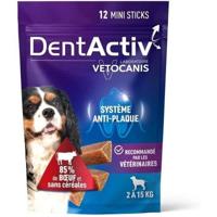DentActiv - 12 Sticks - VETOCANIS - 12 Mini Rundvlees Mondhygiëne Sticks voor Honden 2-15kg - thumbnail