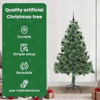 VidaXL Kerstboom met 300 led met standaard groen 210 cm pvc - thumbnail