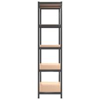 VidaXL Opbergrek 5-laags staal & bewerkt hout antracietkleurig - thumbnail