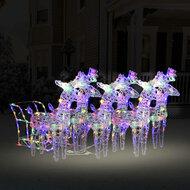 VidaXL Kerstversiering rendieren en slee 320 led's acryl