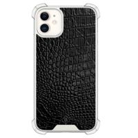 iPhone 11 siliconen shockproof hoesje - Croco zwart - thumbnail